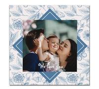 Wanapix | Azulejo Personalizado con Foto y Texto | Azulejos de Cerámica | Azulejo Decorativo | Regalo Original | 15x15 cm | Marco Flores