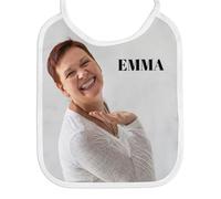 Wanapix | Babero XL Personalizado para Adulto | Crea tu Babero Grande con Fotos y Nombres | Incluye Cuerdas para Atar al Cuello | Ribete Blanco | Divertido y 100% Personalizado