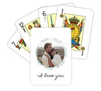 Wanapix | Baraja Española Personalizada | Juego de Naipes con tu Foto por una Cara | Juego de 48 Cartas con Espadas, OROS, Copas y Bastos | Crown