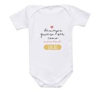 Wanapix | Body Bebe Personalizado | Regalo Día de la Madre | Body Mamá | Cierre con corchetes | 3 Meses - Manga Corta | De mayor quiero ser