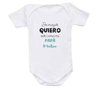 Wanapix | Body Bebe Personalizado | Regalo Día del Padre | Body Papa | Cierre con corchetes | 1 Mes - Manga Corta | Como Papá