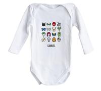 Wanapix | Body Bebe Personalizado | Regalo Día del Padre | Body Papa | Cierre con corchetes | 1 Mes - Manga Larga | Super Papá