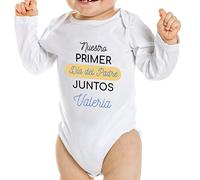 Wanapix | Body Bebe Personalizado | Regalo Día del Padre | Body Papa | Cierre con corchetes | 1 Mes - Manga Larga | Papa Primerizo