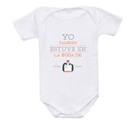 Wanapix | Body Bebe Personalizado | Regalo Original de Boda | Cierre con corchetes | 1 Mes - Manga Corta| Estuve en la boda de