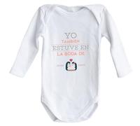 Wanapix | Body Bebe Personalizado | Regalo Original de Boda | Cierre con corchetes | 1 Mes - Manga Larga | Estuve en la boda de