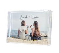 Wanapix | Bola de Nieve Personalizable con Foto | Marco de Fotos Original | Relleno con Arena y Conchas | Regalo Original Playa | 10cm x 15cm