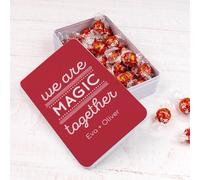 Wanapix | Caja de Bombones Personalizada con Foto y Texto | Con 22 Bombones de Chocolate Blanco | Regalo Original San Valentín | 19,5x13,5x5 cm (1200 ml) | Enamorados