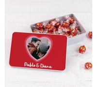 Wanapix | Caja de Bombones Personalizada con Foto y Texto | Con 22 Bombones de Chocolate Blanco | Regalo Original San Valentín | 19,5x13,5x5 cm (1200 ml)| Corazón