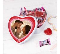 Wanapix | Caja de Chucherías Personalizada con Foto y Texto | Surtido de Golosinas Incluido | Regalo Original San Valentín | Corazón - 16x15x5 cm (800 ml) | Amor