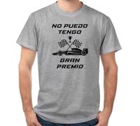 Wanapix | Camiseta Fórmula 1 Hombre | 100% Algodón | Regalo Fans Automovilismo | Talla L | Color Gris | No Puedo, Tengo Gran Premio