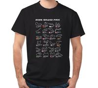 Wanapix | Camiseta Fórmula 1 Hombre | 100% Algodón | Regalo Fans Automovilismo | Talla XL | Color Negro | Calendario y Circuitos 2026