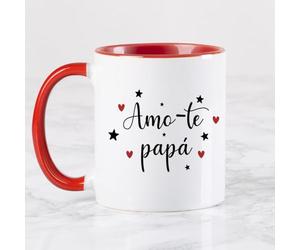 Wanapix | Caneca de cerâmica | Caneca de cerâmica Dia dos Pais | O presente perfeito para os pais | Cor Vermelho| Chávena para bebidas quentes | 325 ml | Amo-te, papá