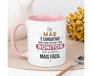Wanapix | Caneca Dia da Mãe | 325 ml | Adequada para Máquina de Lavar Louça e Micro-ondas | Diferentes Designs (Filhos bonitos)