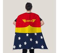 Wanapix | Capa de Superhéroe Personalizada para Adulto | Capa Reversible Personalizable por Las 2 Caras | Regalo Divertido Día de la Madre | Super Woman (Nombre)