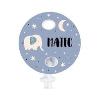 Wanapix | Chupetero Personalizado | Cadena chupete para Recién Nacidos | Cuelga Chupetes para Bebés| Tintas no tóxicas | Elephant Baby