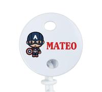 Wanapix | Chupetero Personalizado | Cadena chupete para Recién Nacidos | Cuelga Chupetes para Bebés| Tintas no tóxicas | Captain