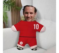 Wanapix | Cojín Muñeco Personalizado con Foto | Fútbol | Bayern Munich| Mini Yo con Equipación Roja y tu Cara | Mini Muñeco Blandito para Fans del Bayern Munich