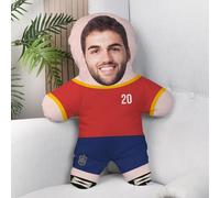 Wanapix | Cojín Muñeco Personalizado con Foto | Fútbol Mundial 2026 | Mini Yo con Equipación Blanca y tu Cara | Mini Muñeco Blandito España
