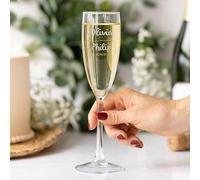 Wanapix | Copa de Cava Personalizada | Con Nombre o Texto | Copa de Champagne Cristal Grabada a Láser | Regalo Original Boda/Aniversario/San Valentín | 20cl.| Nombres y Fecha | Heart