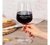 Wanapix | Copa de Vino Personalizada | Copa de Cristal Grabada para Vino con el Nombre o Texto que quieras | Copa de Cristal | Heart