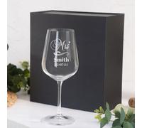 Wanapix | Copa de Vino Personalizada | Estuche de Regalo Incluido | Copa de Cristal Grabada para Vino | Con Nombre o Texto | Copa de Cristal | Mrs