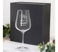 Wanapix | Copa de Vino Personalizada | Estuche de Regalo Incluido | Copa de Cristal Grabada para Vino | Con Nombre o Texto | Copa de Cristal | Mr