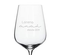 Wanapix | Copa de Vino Personalizada | Regalo Día de la Madre | Nombre o Texto Personalizado mediante Grabado | Copa de Cristal | Detalle Original | Mamá desde
