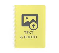 Wanapix | Cuaderno A4 Personalizado | Incluye 100 Hojas Cuadriculadas de 80 gr | Portada 250 gr personalizada con Foto, Logos, Texto o Diseños | Cuaderno con Espiral Transparente | 100% Personalizado