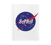 Wanapix | Cuaderno A5 Personalizado | Incluye 100 Hojas Lisas de 80 gr | Portada 250 gr personalizada con Foto, Logos, Texto o Diseños | Espiral Transparente | NASA