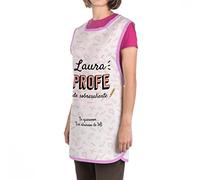 Wanapix | Estola Maestra Personalizada con Nombre o Texto| Babi Profesora personalizable | Bata profesora| Guardería, Infantil, Primaria |Casulla maestra | Rosa - Mejor profe del mundo