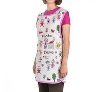 Wanapix | Estola Maestra Personalizada con Nombre o Texto| Babi Profesora personalizable | Bata profesora| Guardería, Infantil, Primaria |Casulla maestra | Rosa - Dibujos infantiles