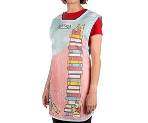 Wanapix | Estola Maestra Personalizada con Nombre o Texto| Babi Profesora personalizable | Bata profesora| Guardería, Infantil, Primaria |Casulla maestra | Azul - Teacher Books