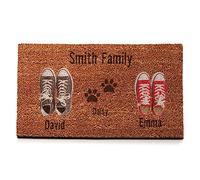 Wanapix | Felpudo Personalizado con Nombres | Felpudos Originales para la Entrada de Casa | Base Antideslizante | Fibras de Coco Natural | 70 x 40 cm | Familia + Mascota