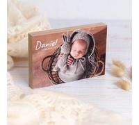 Wanapix | Foto en Bloque de Madera 13x9 | Color Madera Natural | Bloque Personalizado por 1 cara | Ideal como Marco Fotográfico Decorativo | Taco de Madera con Foto Impresa
