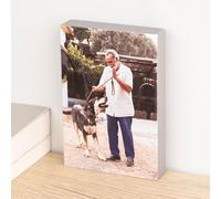 Wanapix | Foto en Bloque de Madera 20x15 | Color Plata | Bloque Personalizado por 1 cara | Ideal como Marco Fotográfico Decorativo | Taco de Madera con Foto Impresa