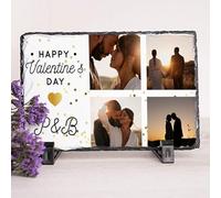 Wanapix | Foto Pizarra Personalizada | Diferentes Medidas | Incluye pie de Apoyo | 14x9cm | Regalo Original | Portafotos de Piedra con Foto y Texto | Glitter