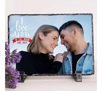 Wanapix | Foto Pizarra Personalizada | Diferentes Medidas | Incluye pie de Apoyo | 19x14cm | Regalo Original | Portafotos de Piedra con Foto y Texto