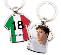 Wanapix | Llavero Metálico Personalizado Camiseta | Llavero Equipos de Fútbol | Regalo Original Aficcionados | Italia
