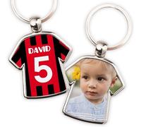 Wanapix | Llavero Metálico Personalizado Camiseta | Llavero Equipos de Fútbol | Regalo Original Aficcionados | Milan