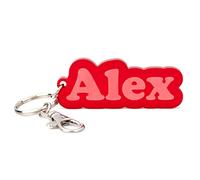 Wanapix | Llavero Personalizado con Nombre | Un Toque Único a tus Llaves | Metacrilato Rojo | Hasta 12 Caracteres para tu Nombre, Texto o Palabra | Perfecto para Llevar en tu Mochila o Bolso