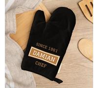 Wanapix | Manopla de Horno Personalizada | Resistente al Calor | Algodón | Cinta para Colgar | Guante para Horno/Barbacoa Personalizado | Negro - Profesión