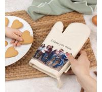 Wanapix | Manopla de Horno Personalizada | Resistente al Calor | Algodón | Cinta para Colgar | Guante para Horno/Barbacoa Personalizado | Crudo 100%