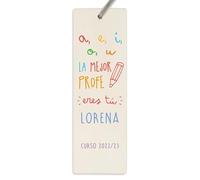 Wanapix | Marcapáginas de Madera Personalizado | Regalo Original Profesores | Marcador de Libros| Mejor profe | Madera