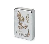 Wanapix | Mechero de Gasolina Personalizado Plateado con Diseño + Nombre | Mechero Personalizado con Grabado Láser a 1 Cara | Gasolina No Incluida | 100% Personalizado