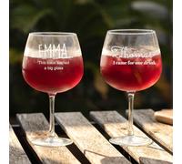 Wanapix | Pack 2 Copas de Gin Tonic Personalizadas con Nombre| Copa de Balón para Combinados | Cristal Grabado | Apta Lavavajillas | Regalo para Fiestas | 70cl | Solo Texto