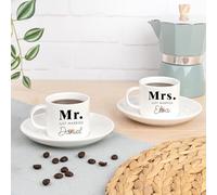 Wanapix | Pack 2 Juegos de Café Expreso Personalizados | Cerámica Personalizada | Apta Lavavajillas | 100ml | Café Expreso y Solo | 100% Personalizado