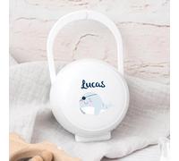 Wanapix | Porta Chupetes Bebe Personalizado | Guarda Chupetes Bebe | Fundas para Chupetes | Portachupetes Sin BPA | Sailor Blanco