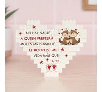Wanapix | Puzzle Block Personalizado con Forma de Corazón | Regalo Original San Valentín para Parejas | 47 Piezas | 16 x 12,5cm | No Hay Nadie a quien prefiera Molestar...