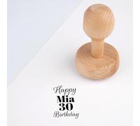 Wanapix | Sello de Madera Personalizado | Sellos de empresa, Bautizos, Marcas, Envíos, Cumpleaños | Ex Libris | Sello de Madera Redondo | Personalizado 100%