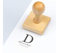 Wanapix | Sello de Madera Personalizado | Sellos de empresa, Bautizos, Marcas, Envíos, Cumpleaños | Ex Libris | Sello de Madera Cuadrado | Personalizado 100%